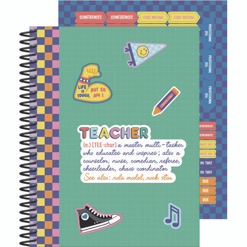 Teacher Planners, Weekly/Monthly, Two-Page Spread, 11 x 8.5, Multicolor Cover, We Stick Together Theme