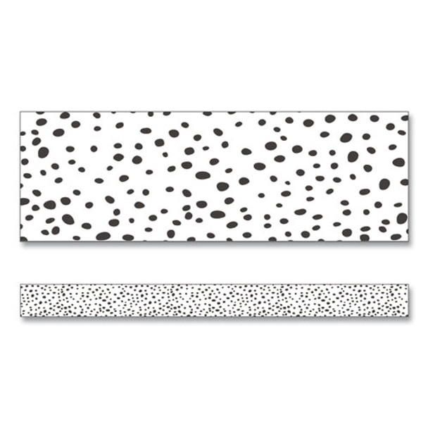 Straight Borders, Dotted, 3" x 3 ft, Black/White, 12/Pack