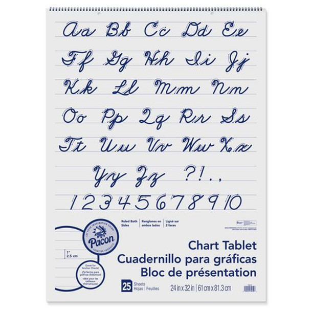 Chart Tablets, Presentation Format (1" Rule), 24 x 32, White, 25 Sheets, 12/Carton