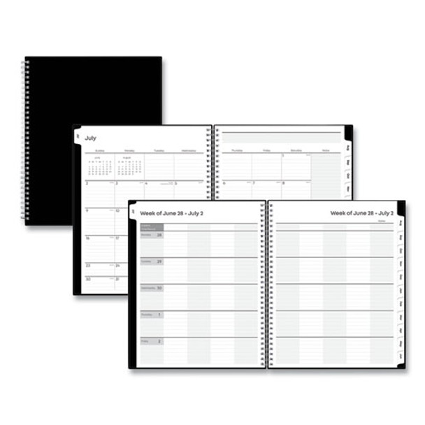 Teacher's Solid Black Weekly/Monthly Lesson Planner, 2024 to 2025, Nine Classes, Black Cover, (144) 11 x 8.5 Pages