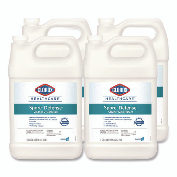 Spore Defense Cleaner Disinfectant, Closed System, 1 gal Refill Bottle, 4/Carton