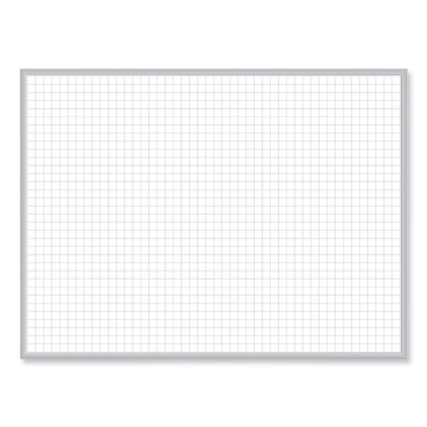 Magnetic Porcelain Whiteboard with Aluminum Frame, 36.5" x 60.5", White Surface, Satin Aluminum Frame