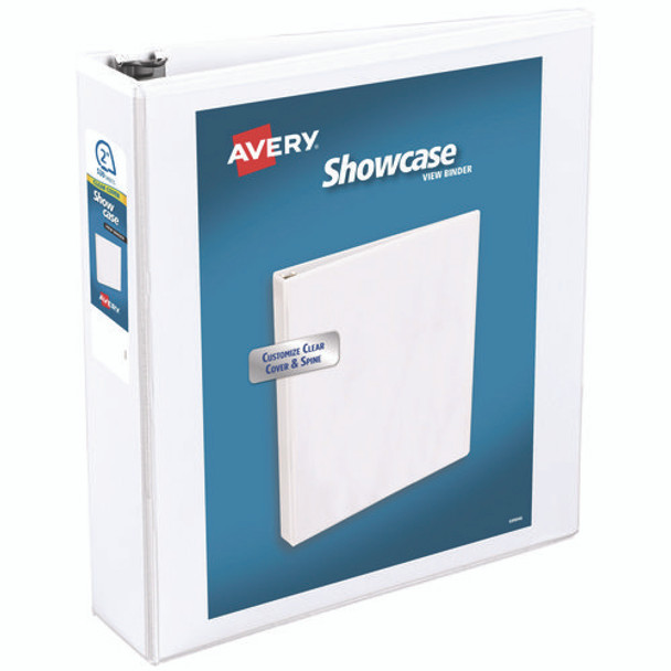 Showcase Economy View Binders with Slant Rings, 3 Rings, 2" Capacity, 11 x 8.5, White