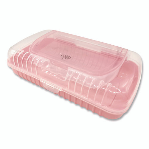 Pencil Case, 2 Compartments, 9.13" x 5.7" x 2.5", Randomly Assorted Color