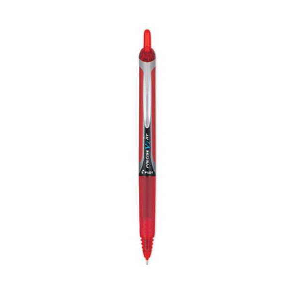 Precise V7RT Rollerball Pen, Retractable, Fine 0.7 mm, Red Ink, Red Barrel
