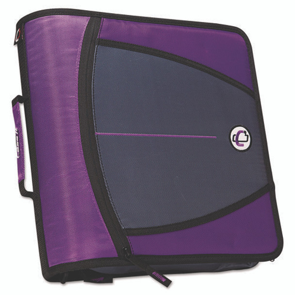 Large Capacity Zipper Binder, 3 Rings, 3" Capacity, 11 x 8.5, Purple