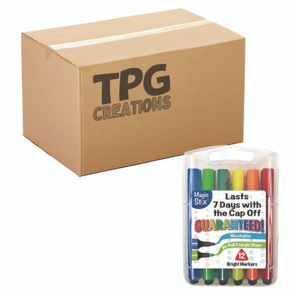 Magic Tri Stix Set, 12 Assorted Colors, 12/Set, 48 Sets/Carton