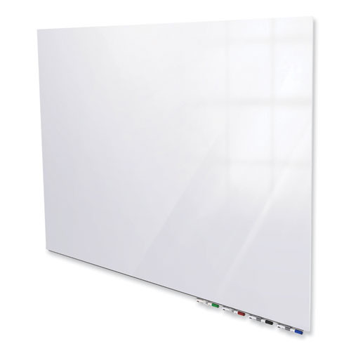 Aria Low-Profile Frameless Magnetic Glassboard, 72" x 48", White Surface
