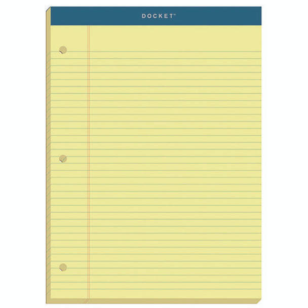 Double Docket Ruled Pads with Extra Sturdy Back, Medium/College Rule, 100 Canary-Yellow 8.5 x 11.75 Sheets