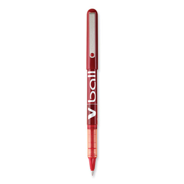 VBall Liquid Ink Rollerball Pen, Stick, Extra-Fine 0.5 mm, Red Ink, Red/Clear Barrel, Dozen VBall Liquid Ink Rollerball Pen, Stick, Extra-Fine 0.5 mm, Red Ink, Red/Clear Barrel, Dozen