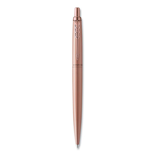 Jotter XL Ballpoint Pen, Retractable, Medium Point, Blue Ink, Rose Gold Barrel