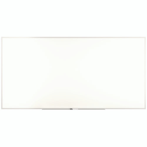 Melamine Dry Erase Board, 96" x 48", White Surface, Gray/Natural Aluminum Frame