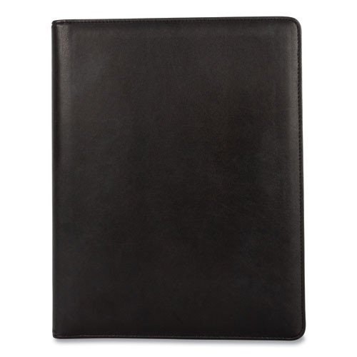 Faux-Leather Padfolio with Solar Calculator, 9 x 12 Pad, 9.75 x 12.5, Black