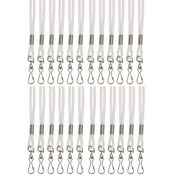 Standard Lanyard Hook Rope Style, White, Pack of 24