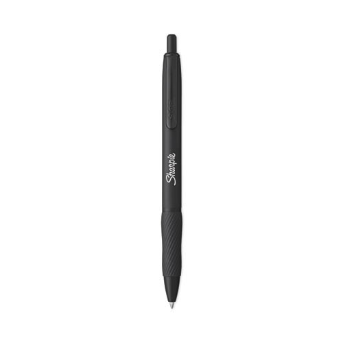 S-Gel Premium Metal Barrel Gel Pen, Retractable, Medium 0.7 mm, Black Ink, Black Barrel, 4/Pack