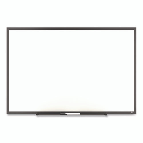 Melamine Dry Erase Board, 3 ft x 2 ft, White Surface, Black Aluminum Frame