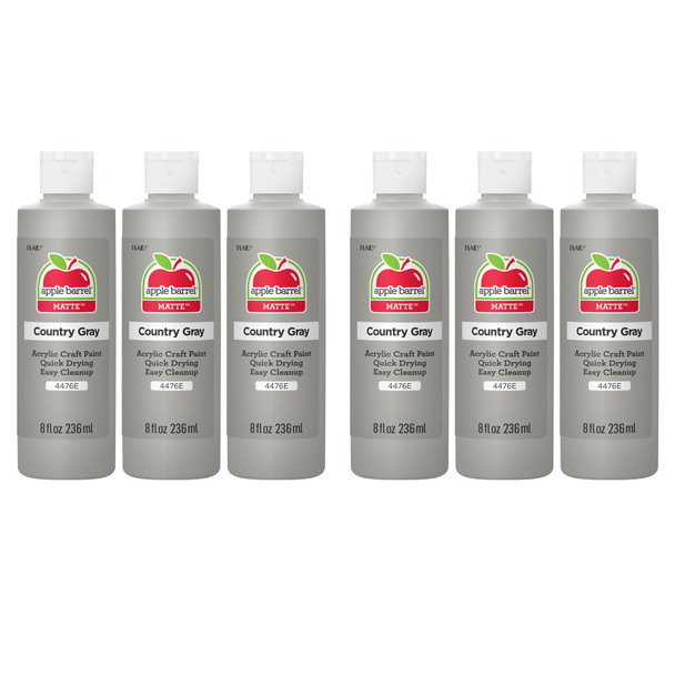 Acrylic Paint Matte, 8oz., Country Gray, Pack of 6
