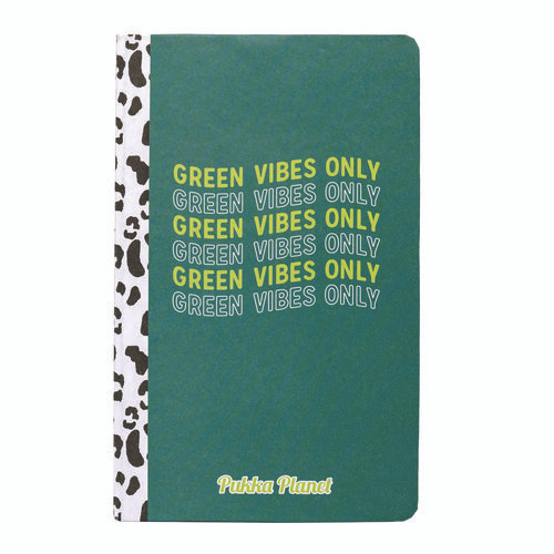 Soft Cover Eco Notebook, 1-Subject, Medium/College Rule, Green/Black/White Cover, (96) 8.3 x 5.8 Sheets