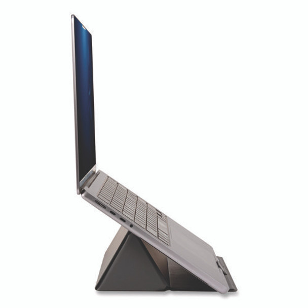 Foldio Laptop and Tablet Stand, +30 Tilt, 9.5" x 14.5" x 3", Black, Supports 7 lb Foldio Laptop and Tablet Stand, +30 Tilt, 9.5" x 14.5" x 3", Black, Supports 7 lb