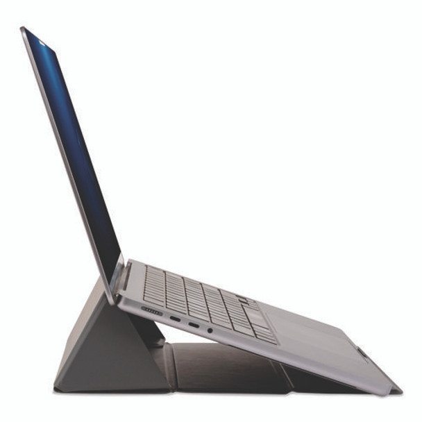 Foldio Laptop and Tablet Stand, +30 Tilt, 9.5" x 14.5" x 3", Black, Supports 7 lb Foldio Laptop and Tablet Stand, +30 Tilt, 9.5" x 14.5" x 3", Black, Supports 7 lb