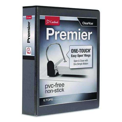 Premier Easy Open ClearVue Locking Slant-D Ring Binder, 3 Rings, 2" Capacity, 11 x 8.5, Black