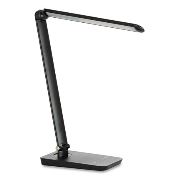 Vamp LED Wireless Charging Lamp, Multi-pivot Neck, 16.75" High, Black