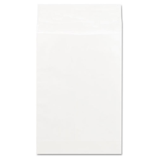 Deluxe Tyvek Expansion Envelopes, Open-End, 2" Capacity, #15 1/2, Square Flap, Self-Adhesive Closure, 12 x 16, White, 100/Box