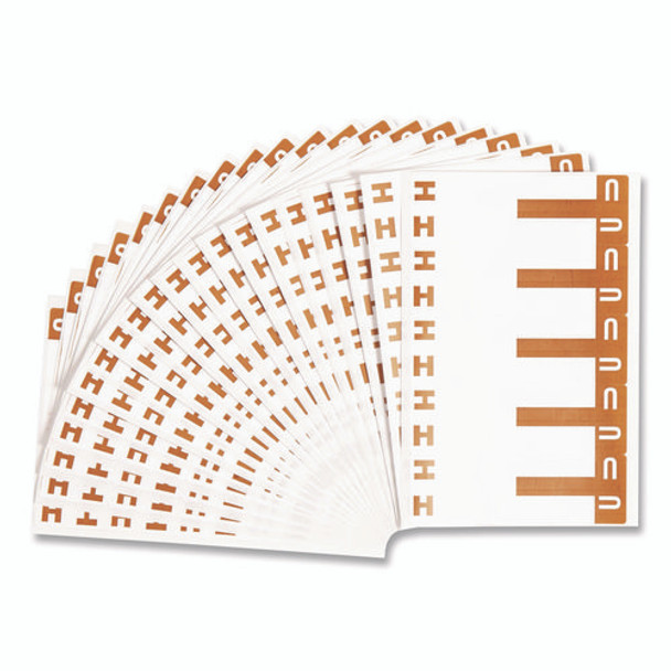 AlphaZ Color-Coded First Letter Combo Alpha Labels, H/U, 1.16 x 3.63, Dark Brown/White, 5/Sheet, 20 Sheets/Pack