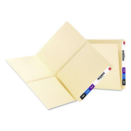 Heavyweight Manila End Tab Pocket Folders, Interior Front/Back Panel Pockets, Straight Tabs, Letter Size, 11pt Manila, 25/Box