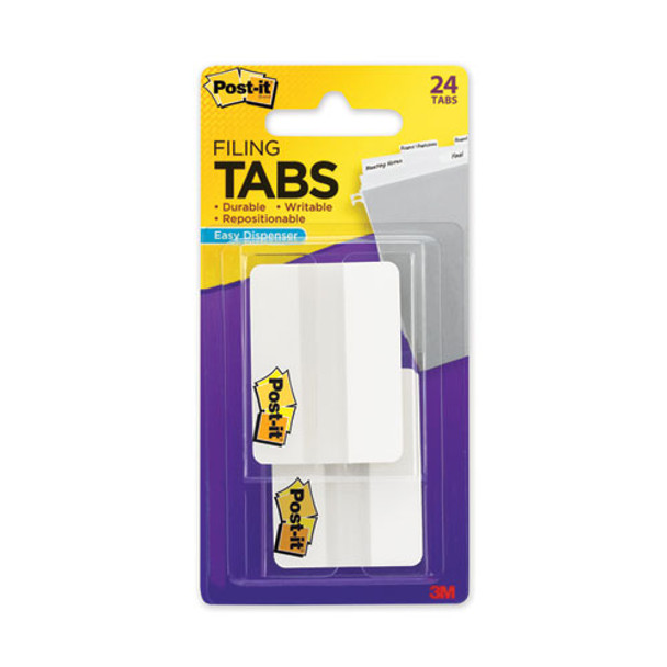 Solid Color Tabs, 1/5-Cut, White, 2" Wide, 24/Pack