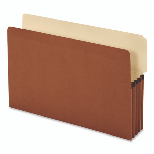 End Tab FIle Pocket, 3.5" Expansion, Legal Size, Redrope, 10/Box