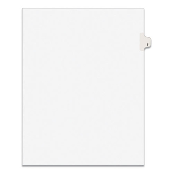 Preprinted Legal Exhibit Side Tab Index Dividers, Avery Style, 10-Tab, 5, 11 x 8.5, White, 25/Pack