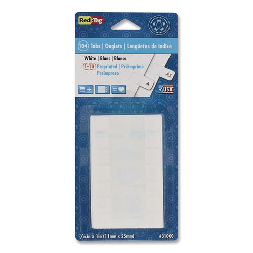 Legal Index Tabs, Customizable: Handwrite Only, 1/5-Cut, White, 1" Wide, 104/Pack