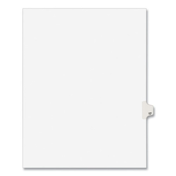 Preprinted Legal Exhibit Side Tab Index Dividers, Avery Style, 10-Tab, 17, 11 x 8.5, White, 25/Pack, (1017)
