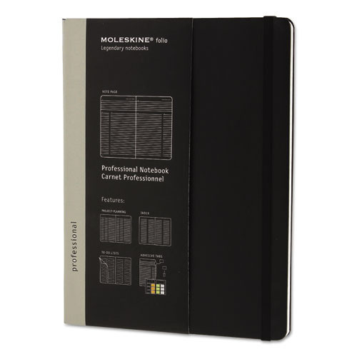 Professional Notebook, 1-Subject, Narrow Rule, Black Hardcover, (192) 9.75 x 7.5 Sheets