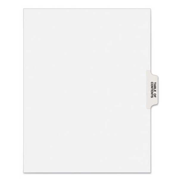 Preprinted Legal Exhibit Side Tab Index Dividers, Avery Style, 25-Tab, Table Of Contents, 11 x 8.5, White, 25/Pack