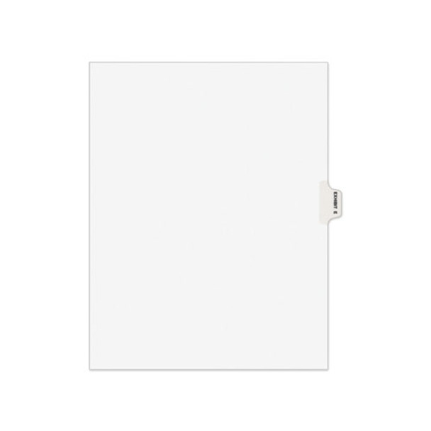 Avery-Style Preprinted Legal Side Tab Divider, 26-Tab, Exhibit E, 11 x 8.5, White, 25/Pack, (1375)