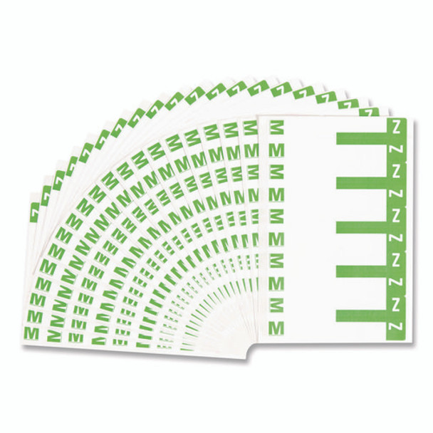 AlphaZ Color-Coded First Letter Combo Alpha Labels, M/Z, 1.16 x 3.63, Light Green/White, 5/Sheet, 20 Sheets/Pack