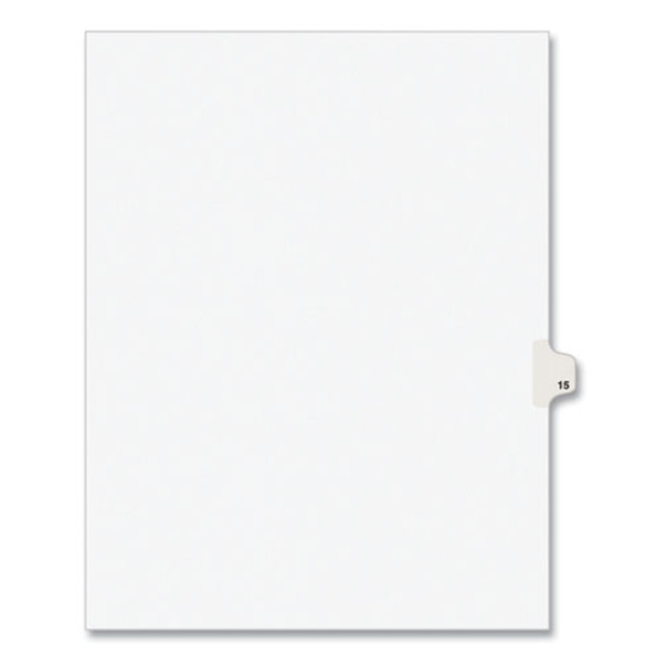 Preprinted Legal Exhibit Side Tab Index Dividers, Avery Style, 10-Tab, 15, 11 x 8.5, White, 25/Pack