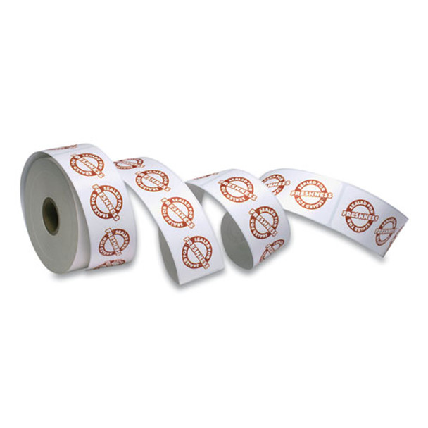 Tamper Seal Label, 1.88 x 6, Red/White, 500/Roll, 4 Rolls/Carton