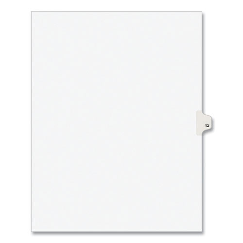 Preprinted Legal Exhibit Side Tab Index Dividers, Avery Style, 10-Tab, 13, 11 x 8.5, White, 25/Pack