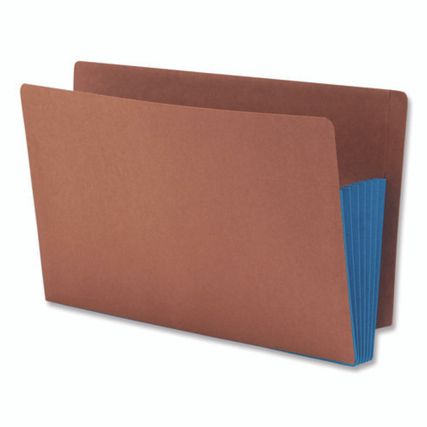 Redrope Drop-Front End Tab File Pockets, Fully Lined 6.5" High Gussets, 5.25" Expansion, Legal Size, Redrope/Blue, 10/Box