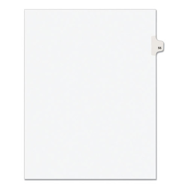 Preprinted Legal Exhibit Side Tab Index Dividers, Avery Style, 10-Tab, 55, 11 x 8.5, White, 25/Pack, (1055)