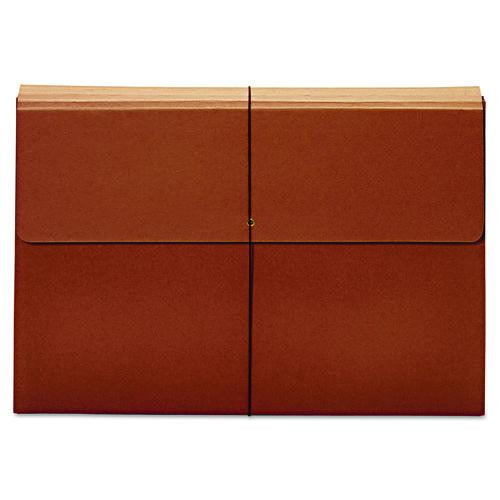 Expanding Wallet, 3.5" Expansion, 1 Section, Elastic Cord Closure, Tabloid Size, Brown