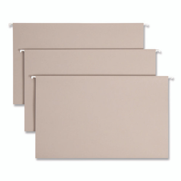 TUFF Hanging Folders with Easy Slide Tab, Legal Size, 1/3-Cut Tabs, Steel Gray, 18/Box