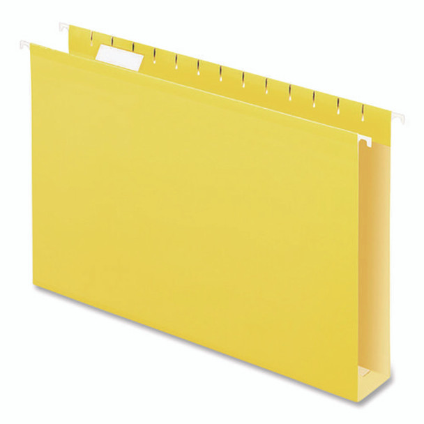 Extra Capacity Reinforced Hanging File Folders with Box Bottom, 2" Capacity, Legal Size, 1/5-Cut Tabs, Yellow, 25/Box Extra Capacity Reinforced Hanging File Folders with Box Bottom, 2" Capacity, Legal Size, 1/5-Cut Tabs, Yellow, 25/Box