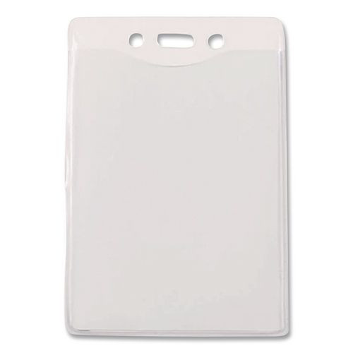 Security ID Badge Holders, Vertical, Pre-Punched for Chain/Clip, Clear, 2.63" x 4.38" Holder, 2.38" x 3.75" Insert, 50/Box