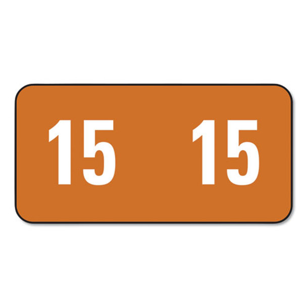 Yearly End Tab File Folder Labels, 15, 0.5 x 1, Brown, 25/Sheet, 10 Sheets/Pack