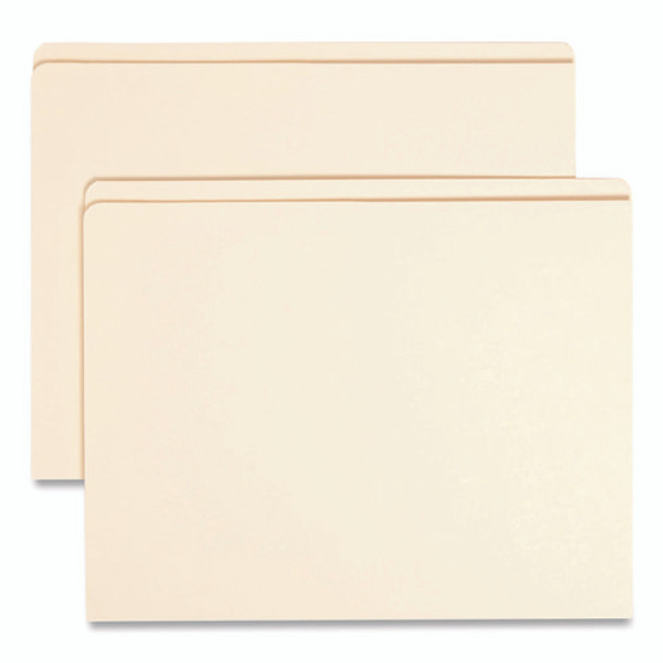 Top Tab File Folders with Inside Pocket, Straight Tabs, Letter Size, Manila, 50/Box