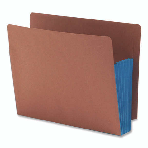 Redrope Drop-Front End Tab File Pockets, Fully Lined 6.5" High Gussets, 5.25" Expansion, Letter Size, Redrope/Blue, 10/Box